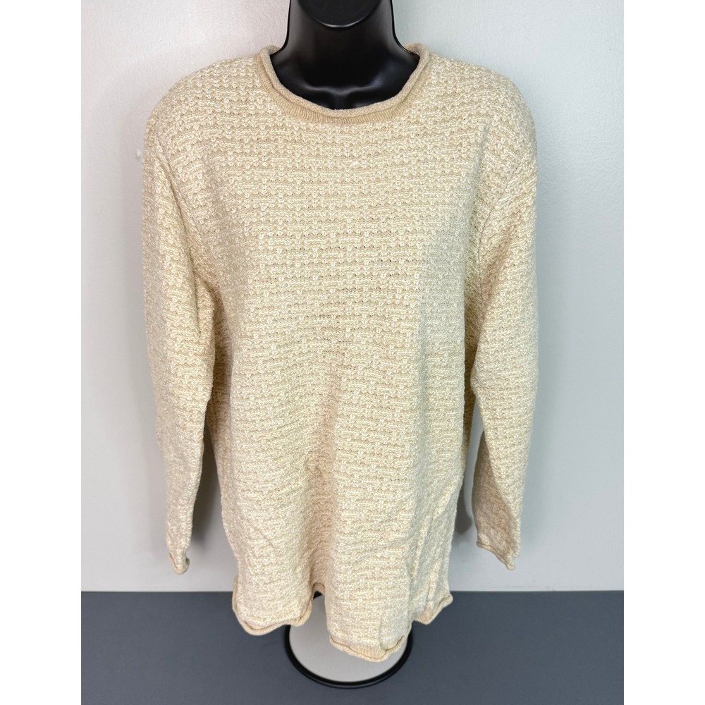 Crazy Horse Jeans Women's Knit Pullover Sweater Yellow Size XL Cozycore Comfort